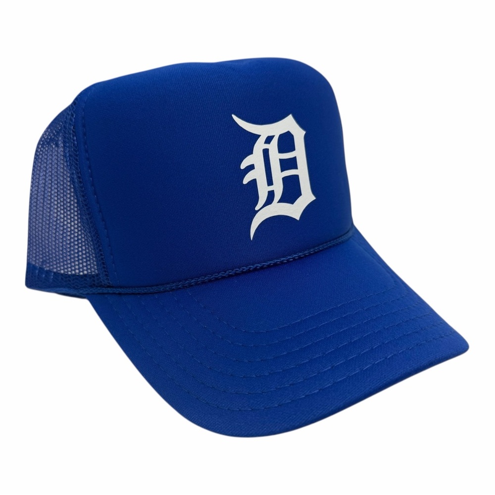 NEW VINTAGE DETROIT TIGERS MOTOR CITY ROYAL BLUE MESH TRUCKER HAT CA…